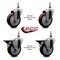 Service Caster 4 Inch Maroon Polyurethane 12 Inch Threaded Stem Caster Set 2 Brakes SCC SCC-TS20S414-PPUB-MRN-121315-2-PLB-2 - alternate 5
